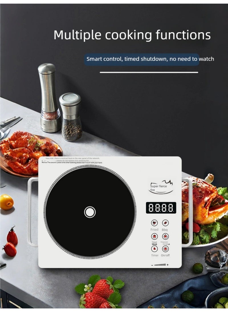 كيليو KELIO 3500W موقد السيراميك الكهربائي ، موقد سطح المقابل متعدد الوظائف مع التحكم باللمس والمقبض ، متوافق مع جميع أدوات الطبخ ، للقلي ، والغلي ، والخبز ، والخلط - القلي - Image 4